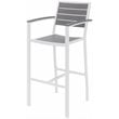 Home Square 3 Piece Aluminum Patio Bar Stool Set in Gray and White