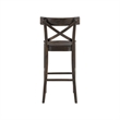 Home Square 3 Piece X-back Solid Wood Bar Stool Set in Dark Brown