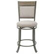 Home Square 2 Piece Upholstered Counter Stool Set with Metal Base in Pewter