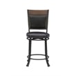 Home Square 3 Piece PU Upholstery Counter Stool Set in Rustic Umber Brown