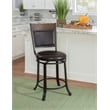 Home Square 3 Piece PU Upholstery Counter Stool Set in Rustic Umber Brown