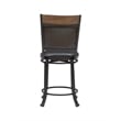 Home Square 3 Piece PU Upholstery Counter Stool Set in Rustic Umber Brown