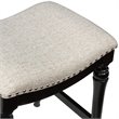 Home Square 3 Piece Saddle Polyester Upholstery Wood Counter Stool Set in Black