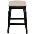 Home Square 3 Piece Saddle Polyester Upholstery Wood Counter Stool Set in Black