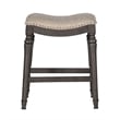 Home Square 3 Piece Saddle Polyester Upholstery Wood Counter Stool Set in Gray