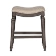 Home Square 3 Piece Saddle Polyester Upholstery Wood Counter Stool Set in Gray