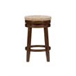 Home Square 2 Piece Solid Wood Swivel Rush Counter Stool Set in Walnut Brown
