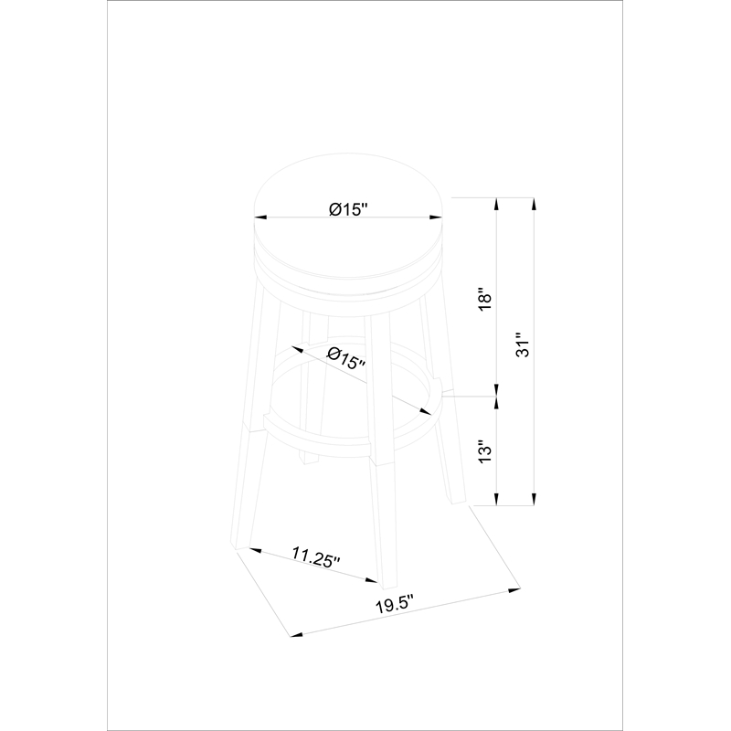 Home Square 2 Piece Solid Wood Swivel Rush Bar Stool Set in Natural Brown