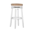 Home Square 3 Piece Swivel Solid Wood Rush Bar Stool Set in White