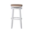 Home Square 3 Piece Swivel Solid Wood Rush Bar Stool Set in White