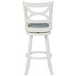 Home Square 2 Piece Swivel Wood Bar Stool Set with PU Seat in Cream