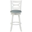 Home Square 2 Piece Swivel Wood Bar Stool Set with PU Seat in Cream