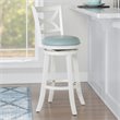 Home Square 2 Piece Swivel Wood Bar Stool Set with PU Seat in Cream