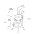 Home Square 3 Piece Swivel Wood Bar Stool Set with PU Seat in Cream