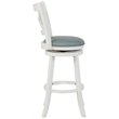 Home Square 3 Piece Swivel Wood Bar Stool Set with PU Seat in Cream