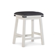 Home Square 2 Piece Wood Backless Counter Stool Set Soft PU Fabric Seat in White