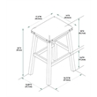 Home Square 2 Piece Wood Backless Counter Stool Set Soft PU Fabric Seat in White