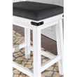 Home Square 2 Piece Wood Backless Counter Stool Set Soft PU Fabric Seat in White