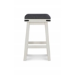 Home Square 2 Piece Wood Backless Counter Stool Set Soft PU Fabric Seat in White