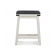 Home Square 3 Piece Wood Backless Counter Stool Set Soft PU Fabric Seat in White