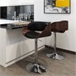 Home Square 3 Piece Adjustable Swivel Faux Leather Bar Stool Set in Black