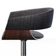 Home Square 2 Piece Adjustable Swivel Fabric Bar Stool Set in Charcoal Gray