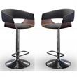 Home Square 2 Piece Adjustable Swivel Fabric Bar Stool Set in Charcoal Gray