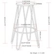 Home Square 2 Piece Industrial Round Wood Top Barstool Set in Natural and Black