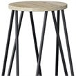 Home Square 2 Piece Industrial Round Wood Top Barstool Set in Natural and Black