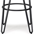 Home Square 3 Piece Industrial Round Wood Top Barstool Set in Natural and Black