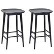 Home Square 2 Piece Solid Acacia Wood Counter Stool Set in Black