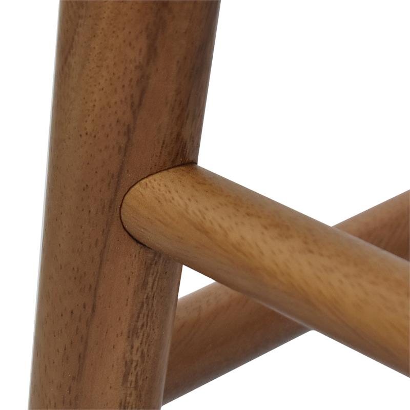Home Square 2 Piece Solid Acacia Wood Counter Stool Set in Natural