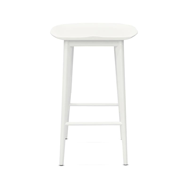 Home Square 3 Piece Solid Acacia Wood Counter Stool Set in White