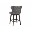 Home Square 2 Piece Transitional Faux Leather Swivel Counter Stool Set in Gray