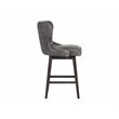 Home Square 2 Piece Transitional Faux Leather Swivel Counter Stool Set in Gray