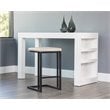 Home Square 2 Piece Faux Leather and Steel Counter Stool Set in Cream/Black