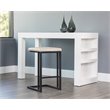 Home Square 3 Piece Faux Leather and Steel Counter Stool Set in Cream/Black