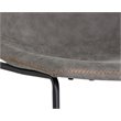 Home Square 2 Piece Faux Leather and Steel Counter Stool Set in Antique Gray