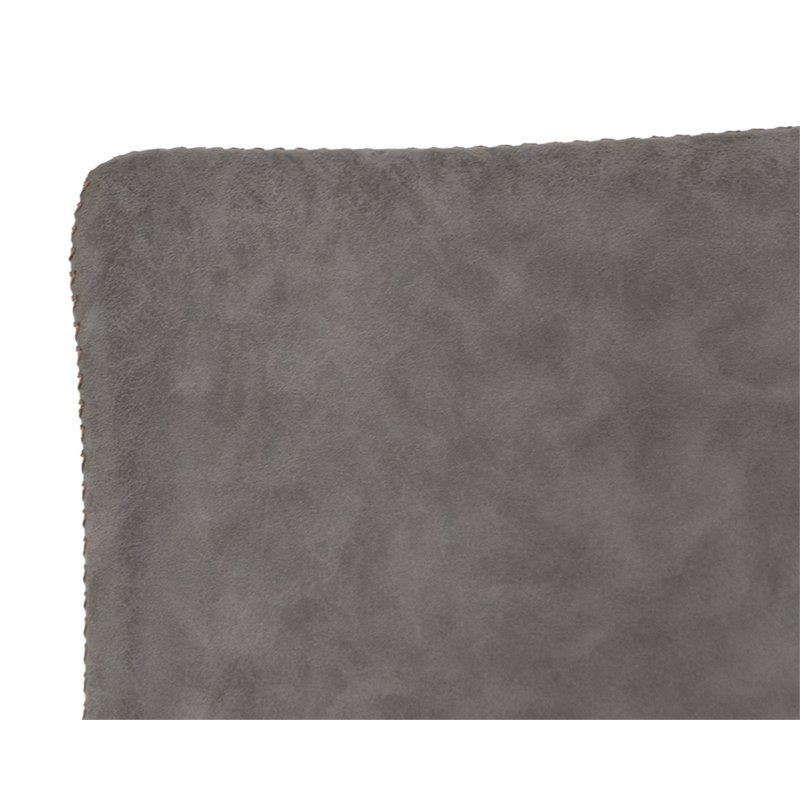 Home Square 2 Piece Faux Leather and Steel Counter Stool Set in Antique Gray