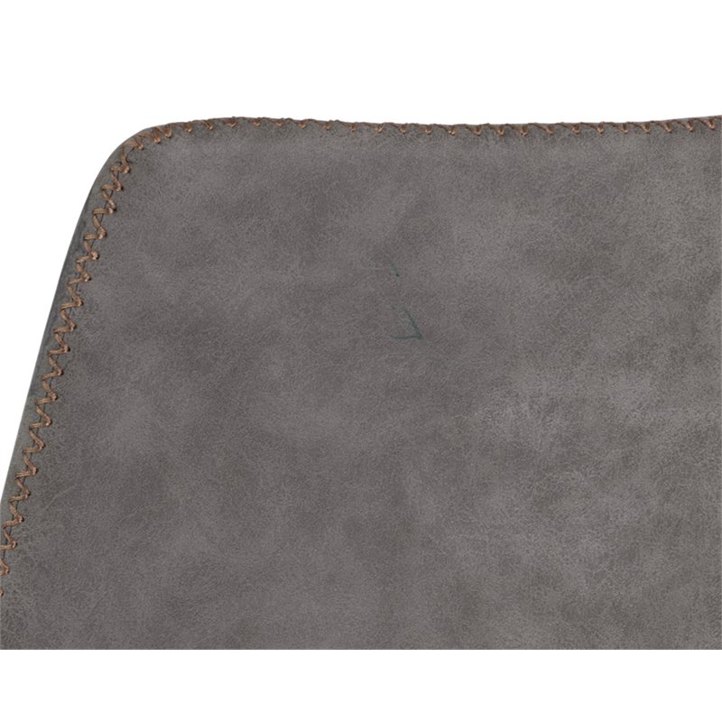 Home Square 2 Piece Faux Leather and Steel Counter Stool Set in Antique Gray