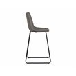 Home Square 2 Piece Faux Leather and Steel Counter Stool Set in Antique Gray