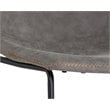 Home Square 3 Piece Faux Leather and Steel Counter Stool Set in Antique Gray