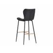 Home Square 2 Piece Faux Leather Barstool Set with Metal Base in Antique Black