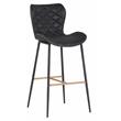 Home Square 3 Piece Faux Leather Barstool Set with Metal Base in Antique Black