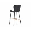 Home Square 3 Piece Faux Leather Barstool Set with Metal Base in Antique Black