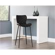 Home Square 3 Piece Faux Leather Barstool Set with Metal Base in Antique Black