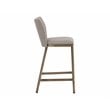 Home Square 2 Piece Modern Fabric and Stainless Steel Counter Stool Set in Brown