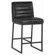 Home Square 2 Piece Modern Faux Leather Counter Stool Set in Coal Black