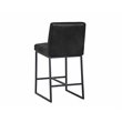 Home Square 2 Piece Modern Faux Leather Counter Stool Set in Coal Black