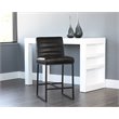 Home Square 2 Piece Modern Faux Leather Counter Stool Set in Coal Black